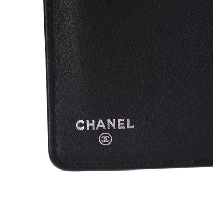 Chanel Metallic Goatskin Calfskin Boy Yen Wallet Silver Black 6 of 9