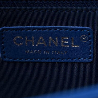 Chanel Calfskin Chevron Quilted Large Boy Flap Blue 6 of 12