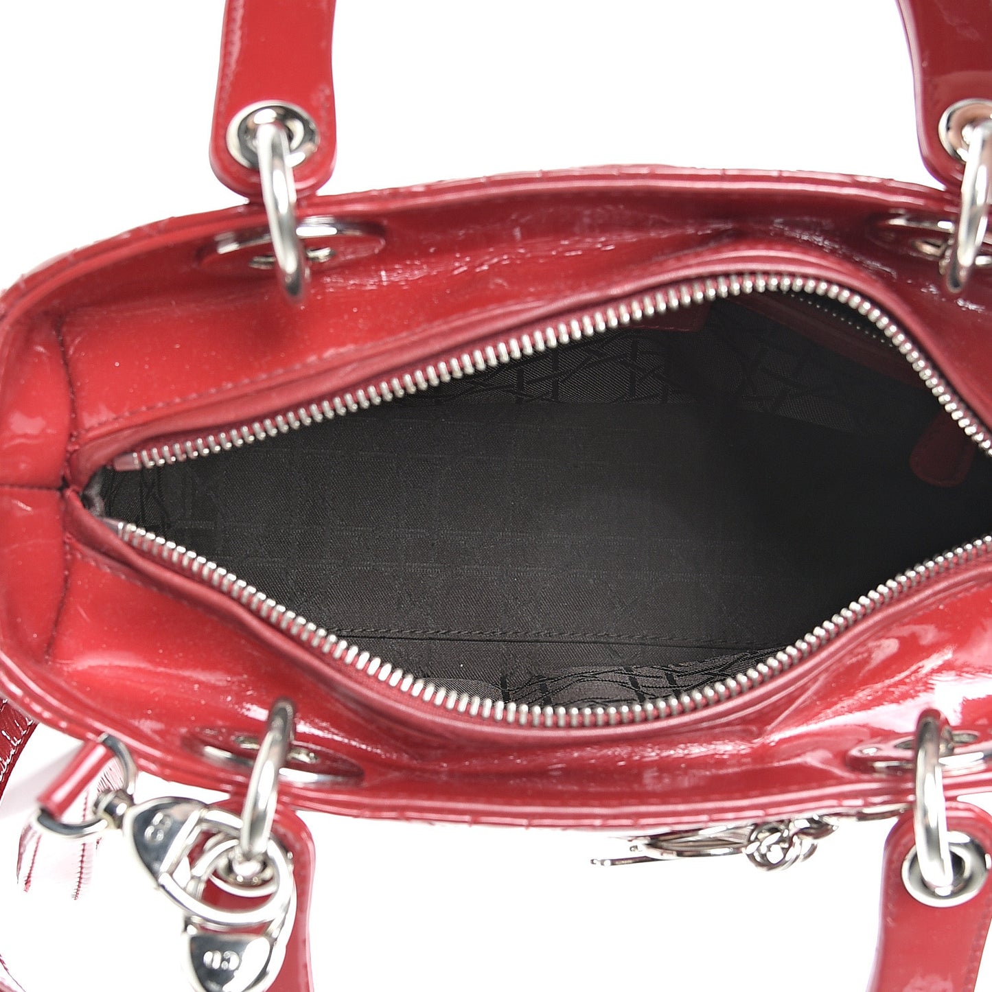 Patent Cannage Medium Lady Dior Red