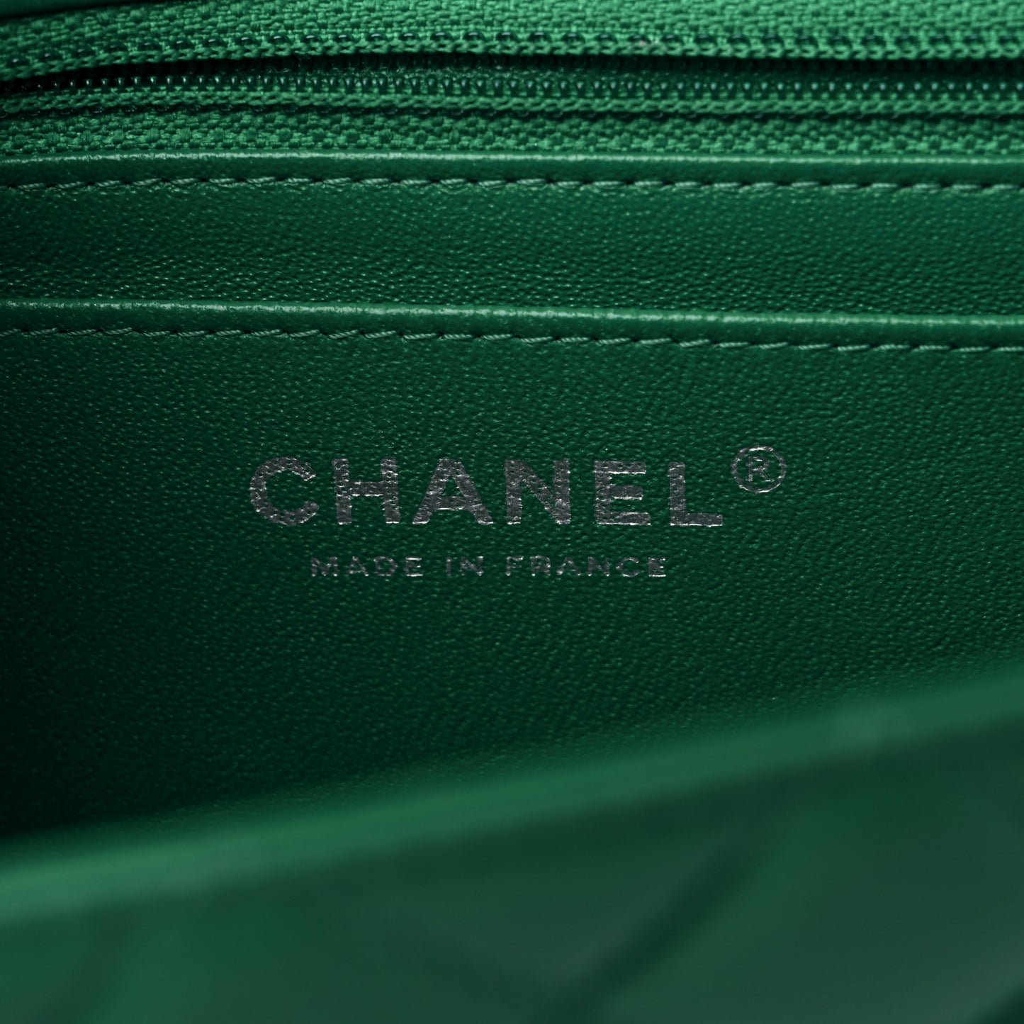 Lambskin Quilted Mini Rectangular Flap Green