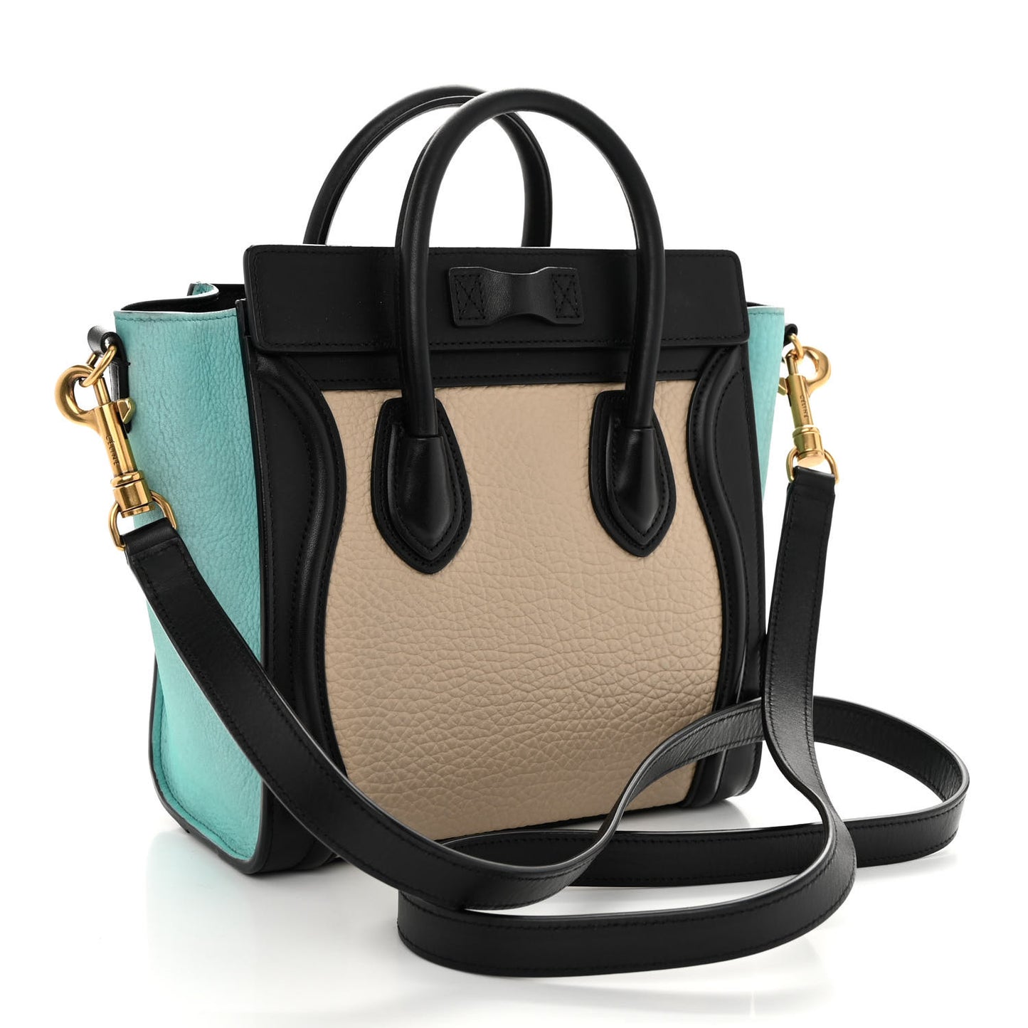 Drummed Calfskin Nano Tri-Color Luggage Antarctic