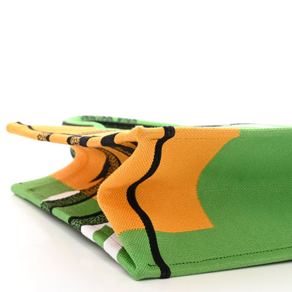 Christian Dior Canvas Embroidered Medium Jungle Pop Book Tote Green Multicolor 8 of 9