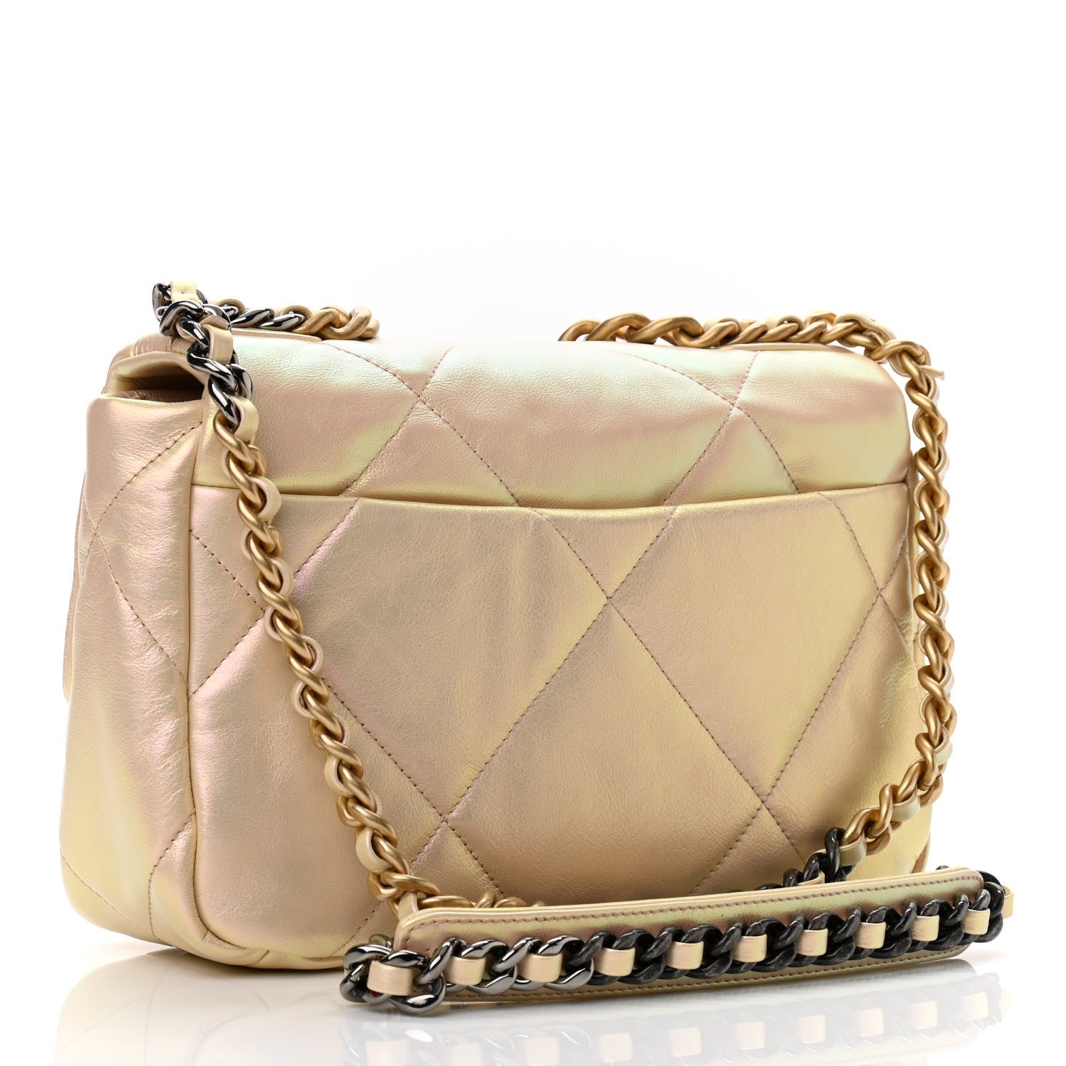 Chanel Iridescent Lambskin Quilted Medium Chanel 19 Flap Pink 3 of 11