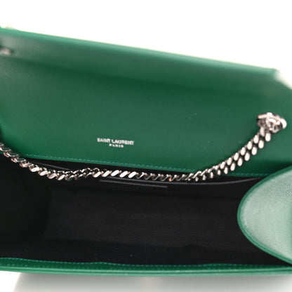 Saint Laurent Grain De Poudre Medium Classic Monogram Kate Satchel Green 5 of 10