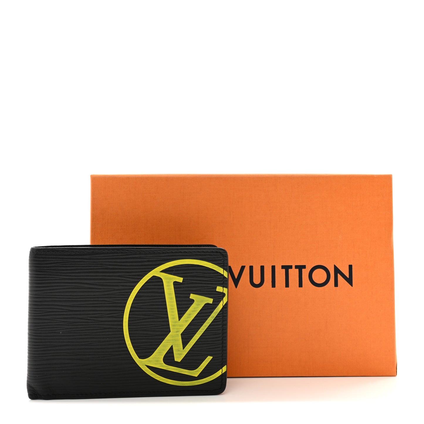 LOUIS VUITTON Epi LV Circle Bi-Fold Wallet Black Yellow