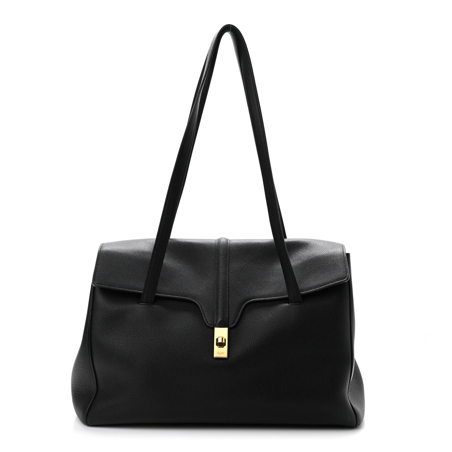 Grained Calfskin Large Soft 16 Bag Black