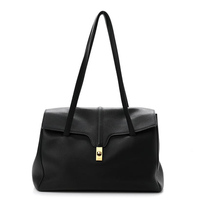 Celine Grained Calfskin Large Soft 16 Bag Black 1 of 9