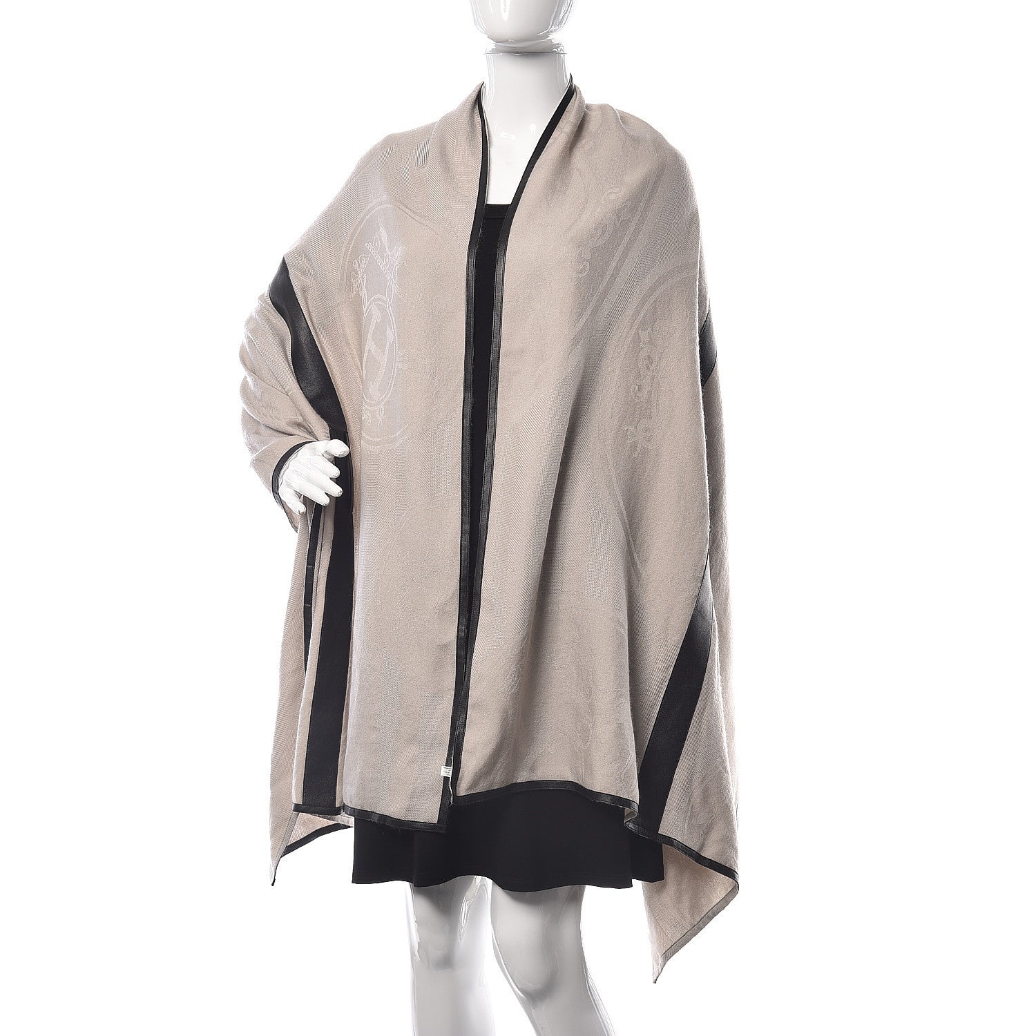 Hermes Cashmere Silk Lambskin Petit H Ex-Libris Stole 2 of 4