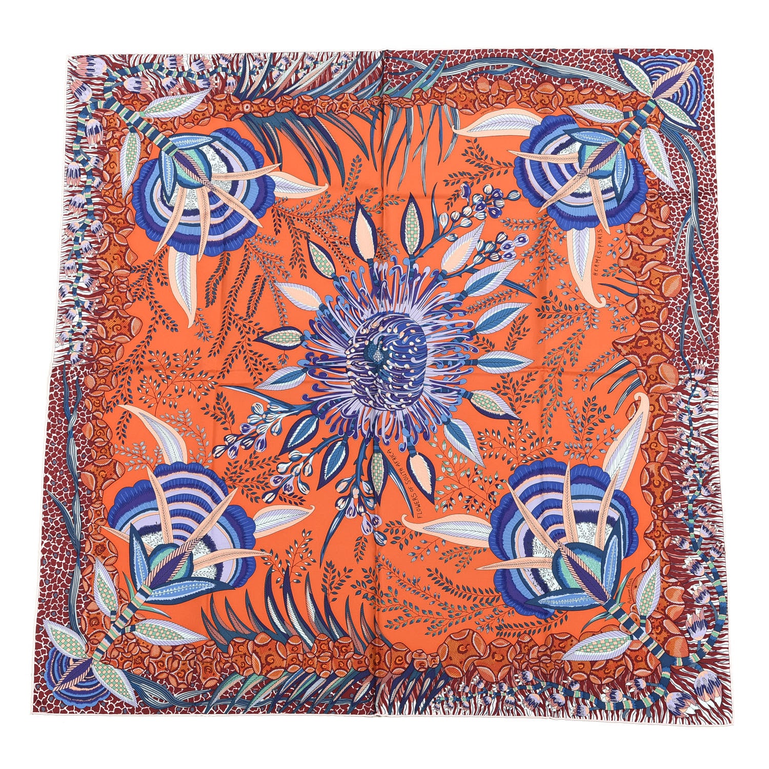 Hermes Silk Flowers of South Africa Scarf 90 1 of 3