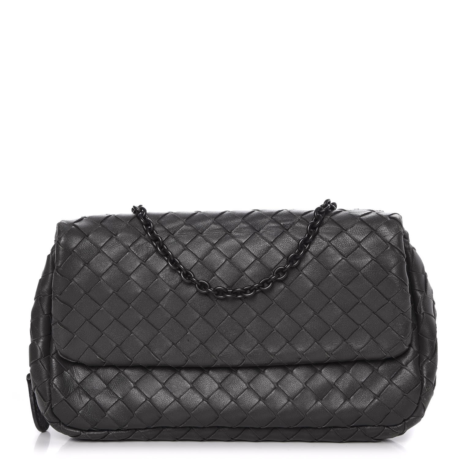 Bottega Veneta Nappa Intrecciato Mini Messenger Bag Light Grey 1 of 11