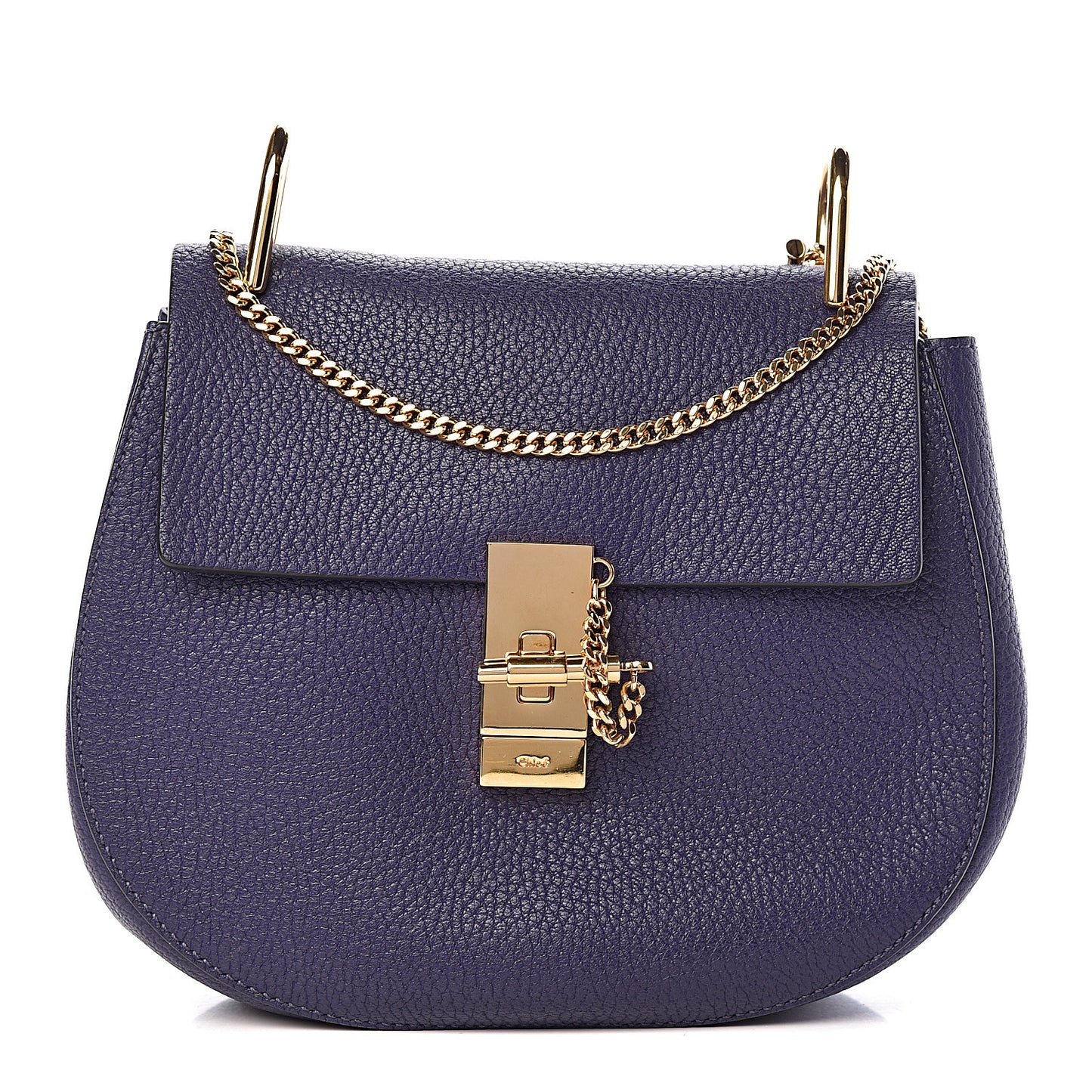 Grained Lambskin Mini Drew Shoulder Bag Royal Navy