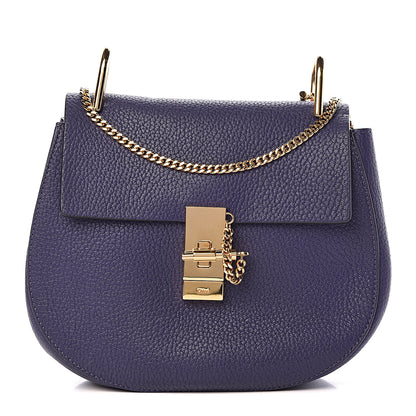 Chloe Grained Lambskin Mini Drew Shoulder Bag Royal Navy 1 of 11