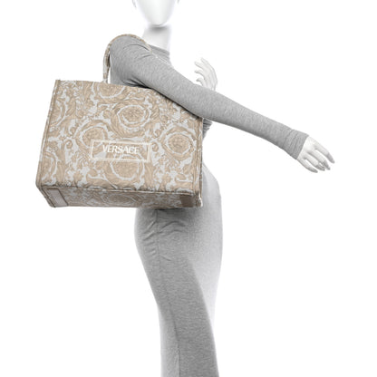 Versace Jacquard Barocco Print Large Athena Tote Beige 2 of 11