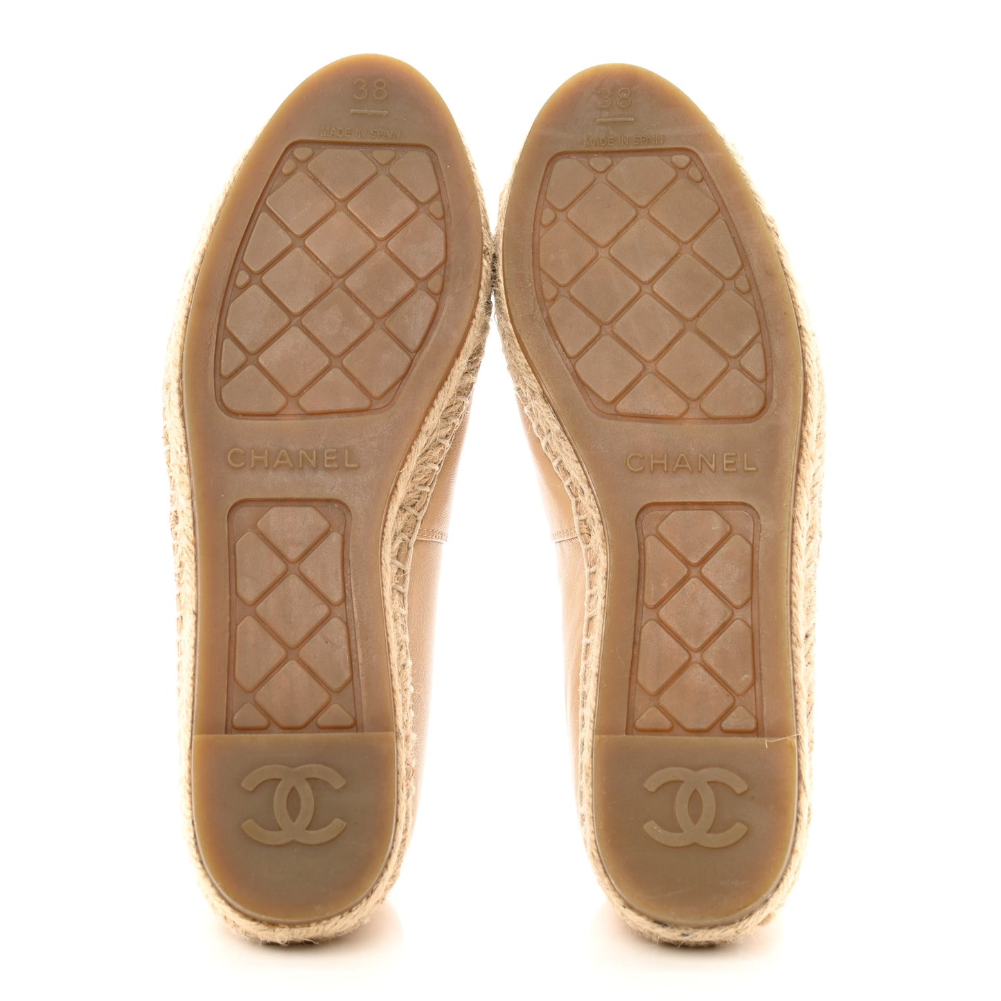 Lambskin CC Espadrilles 38 Beige Black