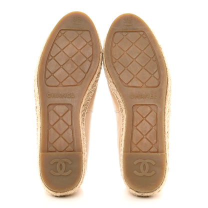 Chanel Lambskin CC Espadrilles 38 Beige Black 5 of 10