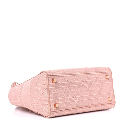 Christian Dior Canvas Embroidered Cannage Medium Lady D-Lite Pink 4 of 6