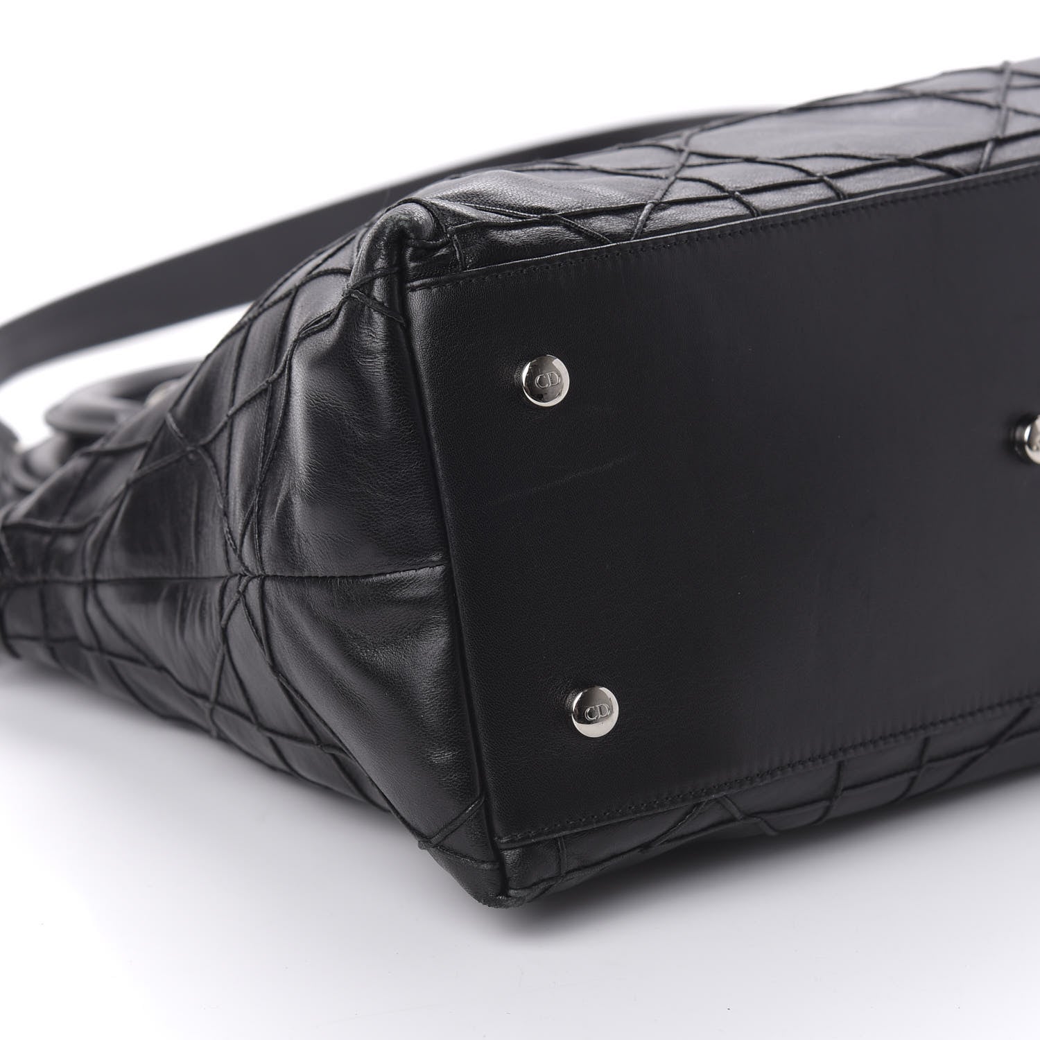 Christian Dior Lambskin Cannage Medium Granville Tote Black 7 of 14