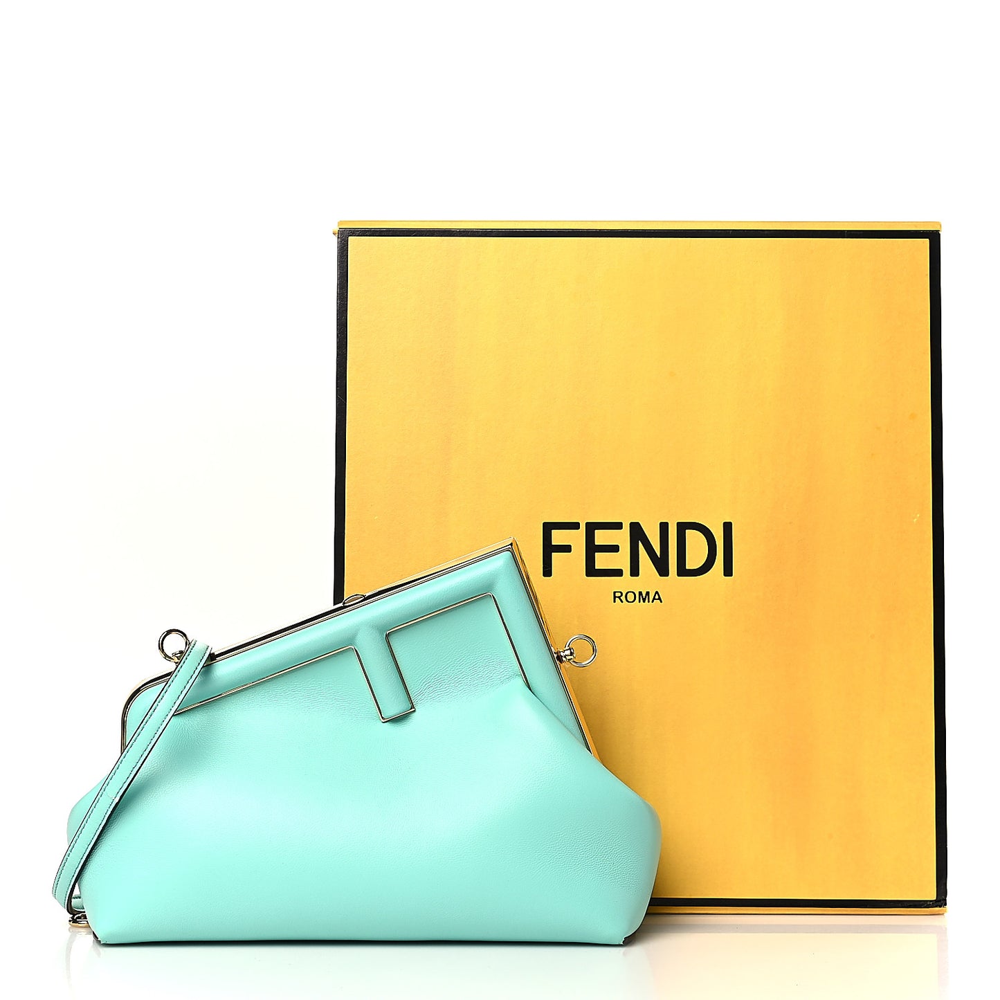 Shiny Nappa Small Fendi First Spring Turquoise
