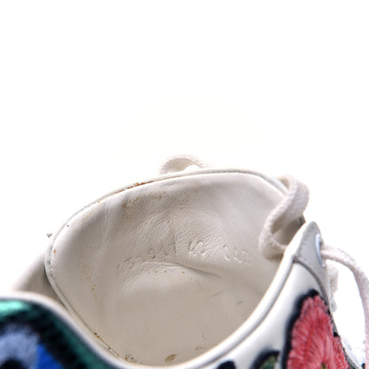 Gucci Metallic Calfskin Floral Embroidered Ace Sneakers 40 White 11 of 11