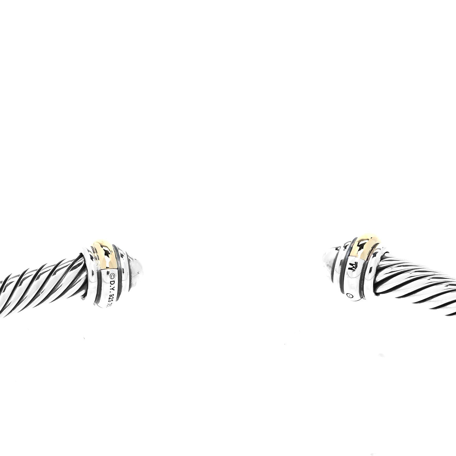 David Yurman Sterling Silver 18K Yellow Gold 4mm Cable Classics Bracelet 4 of 4