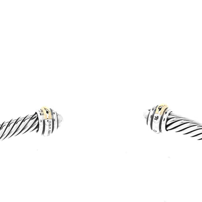 David Yurman Sterling Silver 18K Yellow Gold 4mm Cable Classics Bracelet 4 of 4