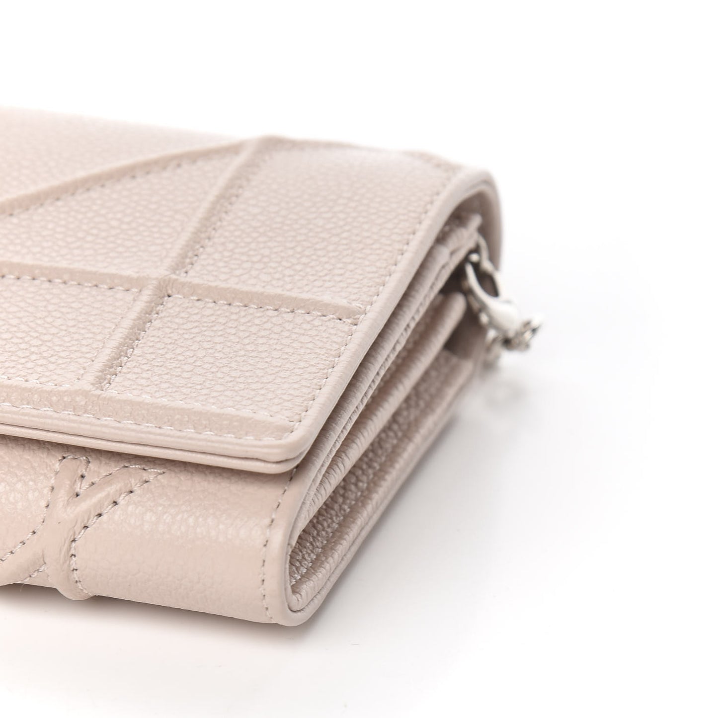 Grained Calfskin Diorama Croisiere Chain Wallet Rose Poudre