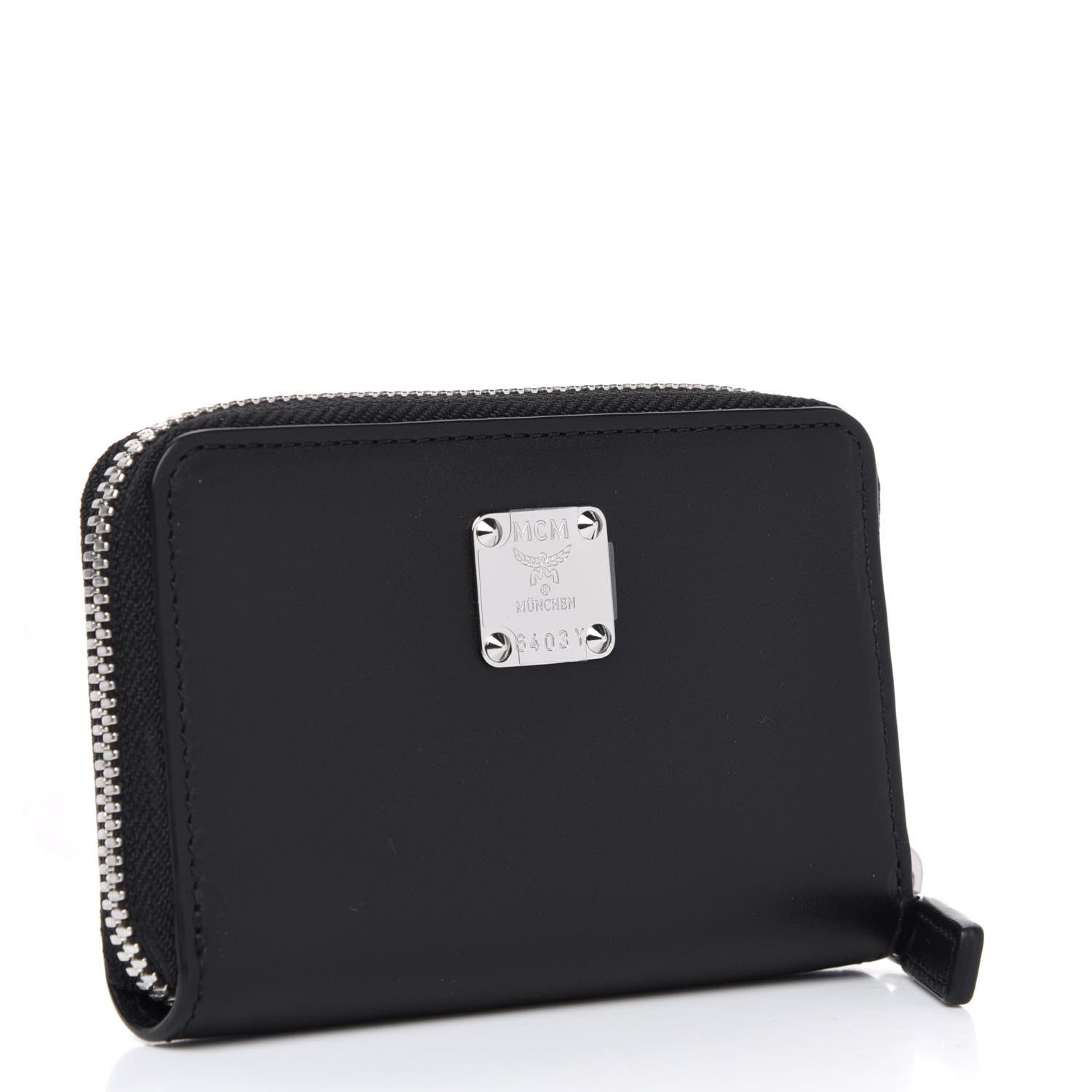 MCM Calfskin Mini Pop Rabbit Zipped Card Wallet Black 3 of 9