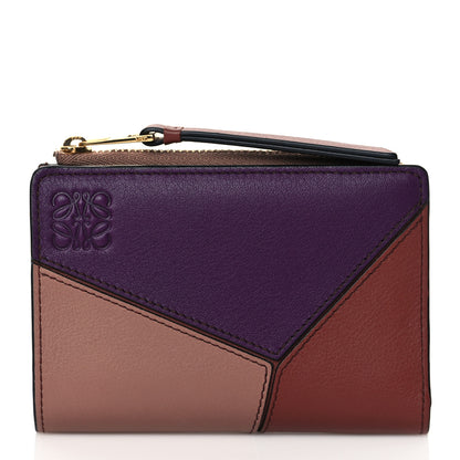 Loewe Calfskin Puzzle Zip Bi-Fold Wallet Dark Blush Dark Rust 1 of 8