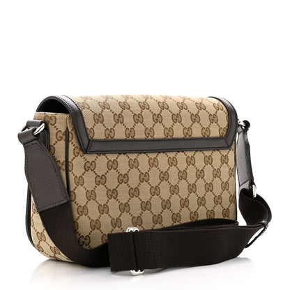 Gucci Monogram Flap Messenger Bag Beige Dark Brown 3 of 11