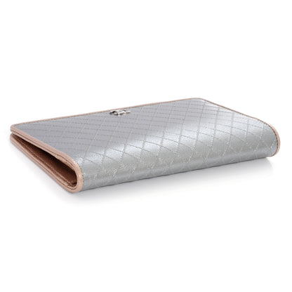 Chanel Diamond Stitched Yen Wallet Silver 3 of 8