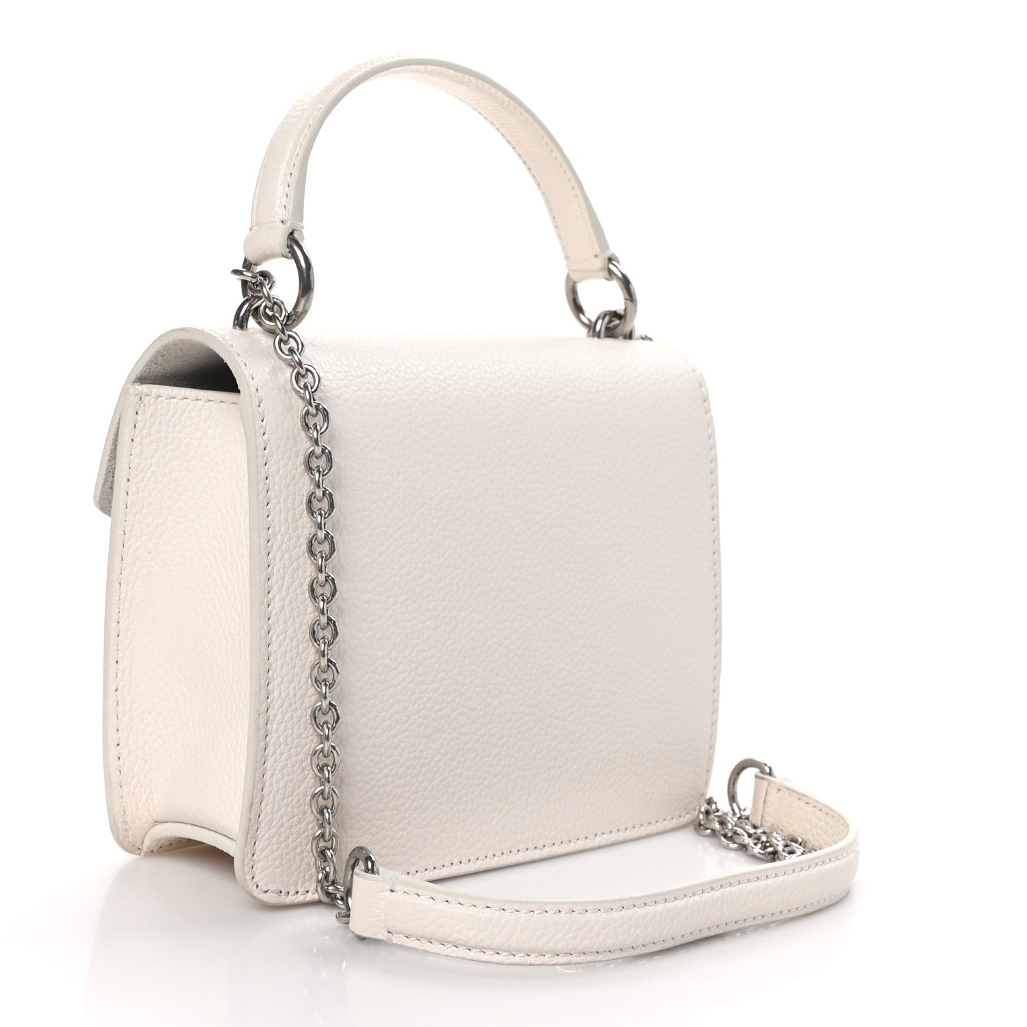 Mulberry Grained Calfskin Small Amberly Top Handle Crossbody White 3 of 10