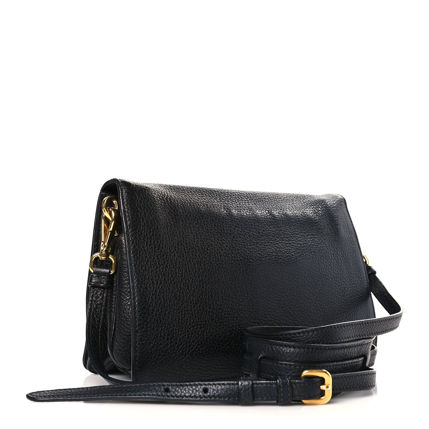 Prada Vitello Daino Flap Crossbody Black 4 of 10