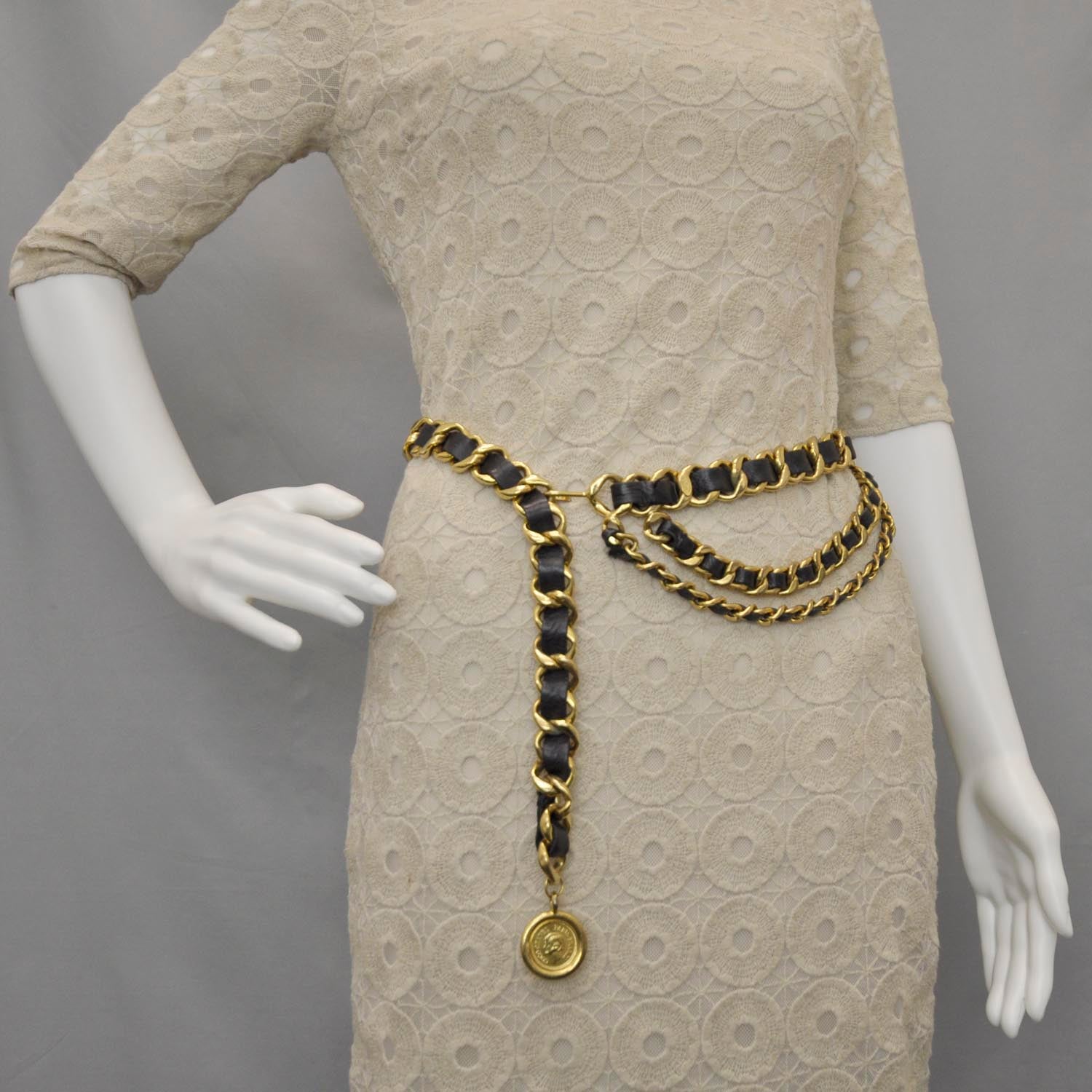 Chanel Leather Chain CC Coin Belt Gold 2 of 6