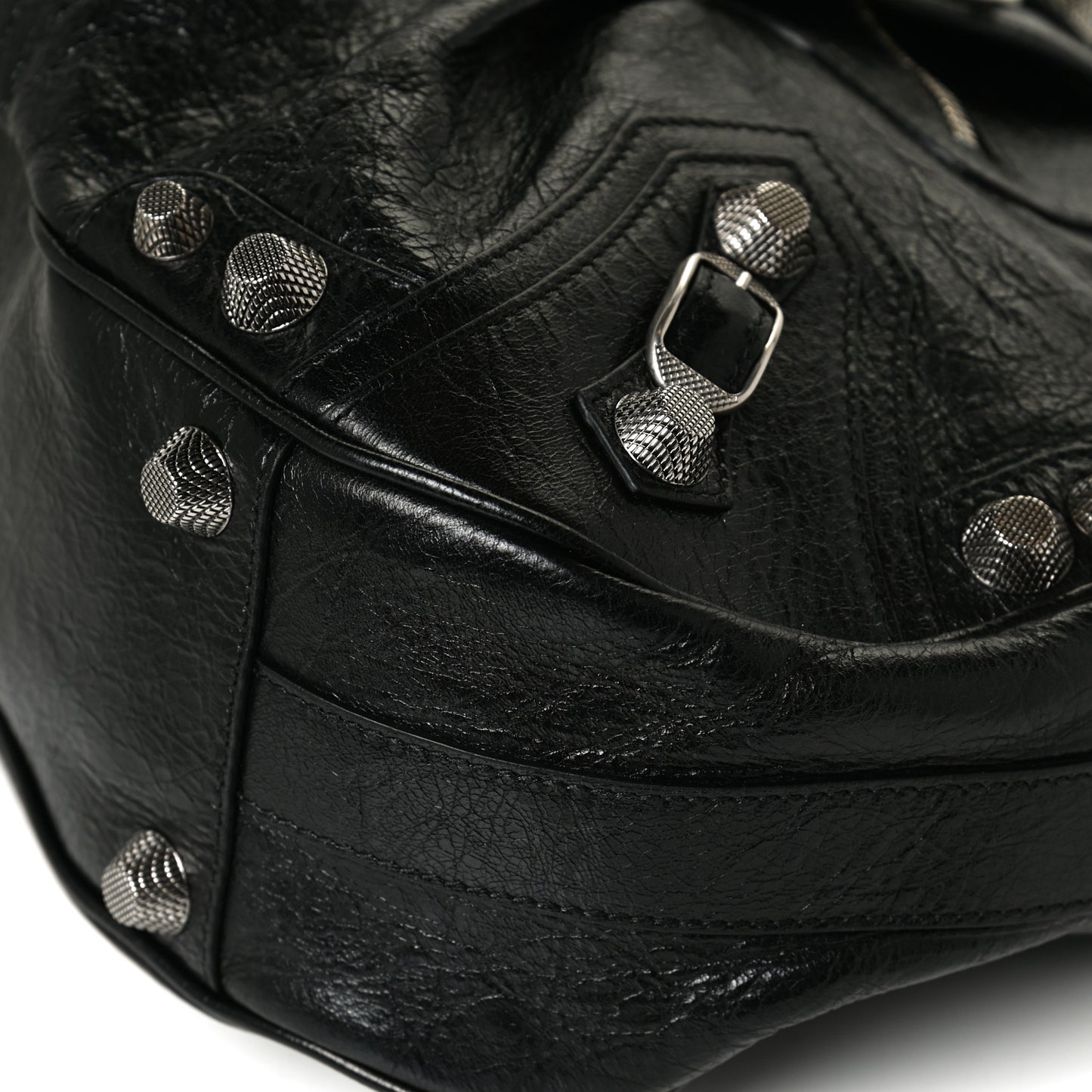 Agneau Arena Medium Le Cagole Shoulder Bag Black