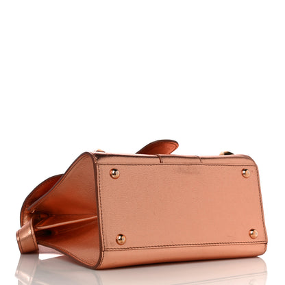 Delvaux Metallic Calfskin Studded Mini Brillant Satchel Copper 5 of 12