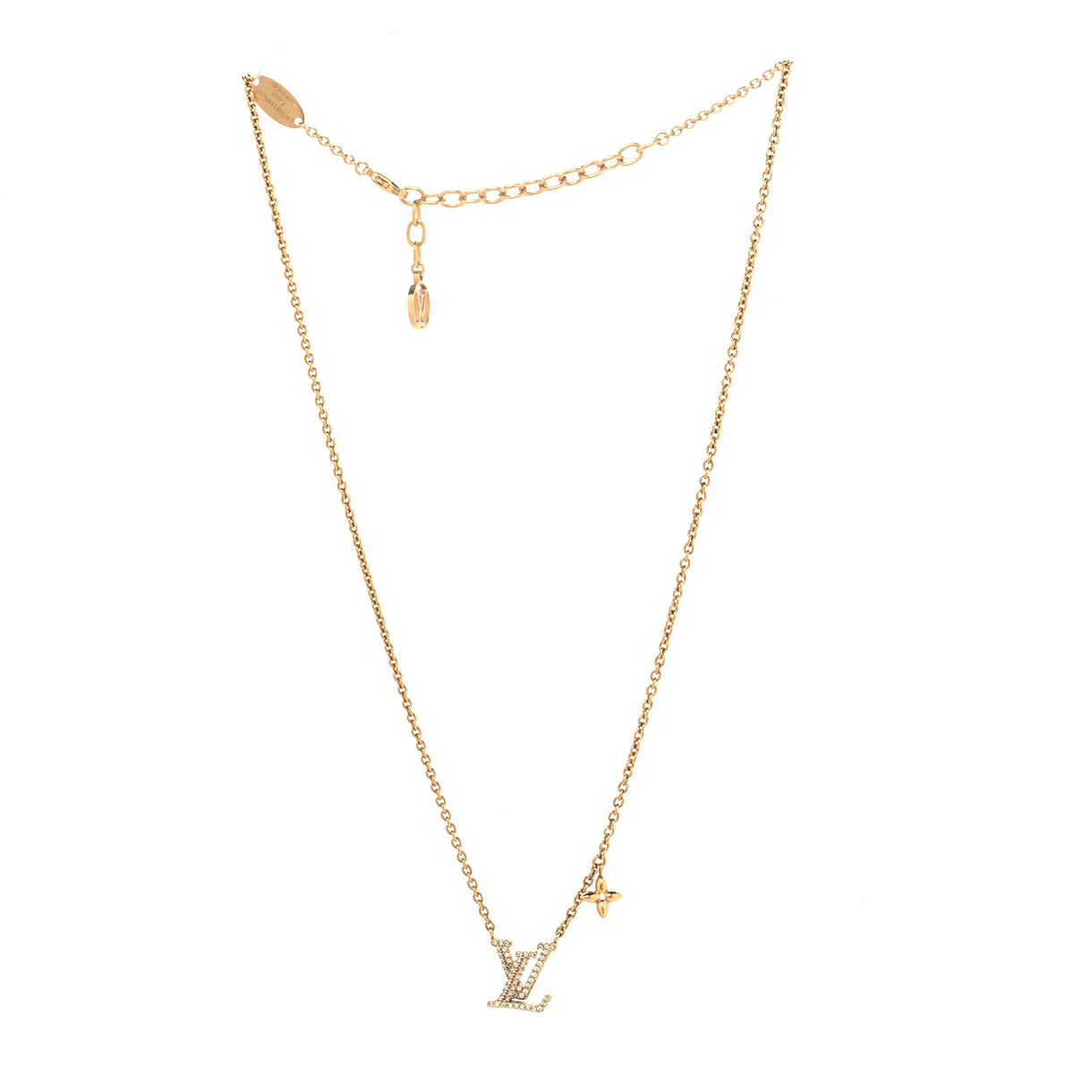 Metal Crystal LV Iconic Necklace Gold