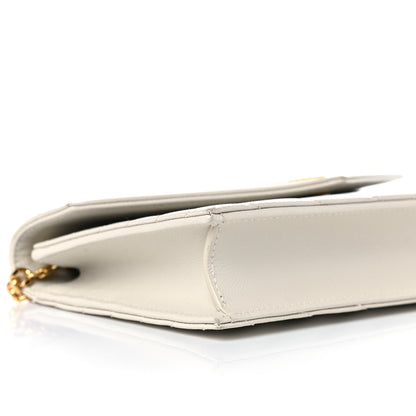 Saint Laurent Grain De Poudre Matelasse Chevron Monogram Envelope Chain Crema Soft 8 of 10