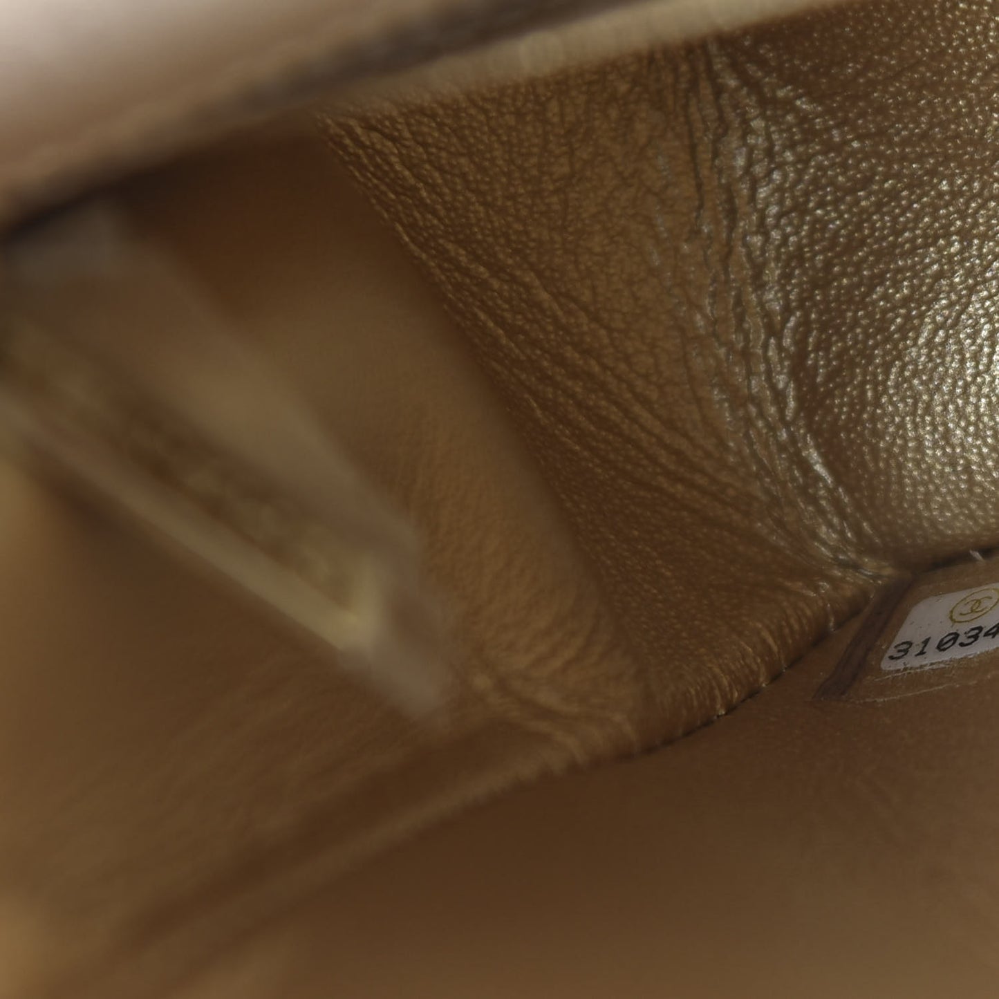 Metallic Lambskin Quilted Mini Rectangular Flap Gold