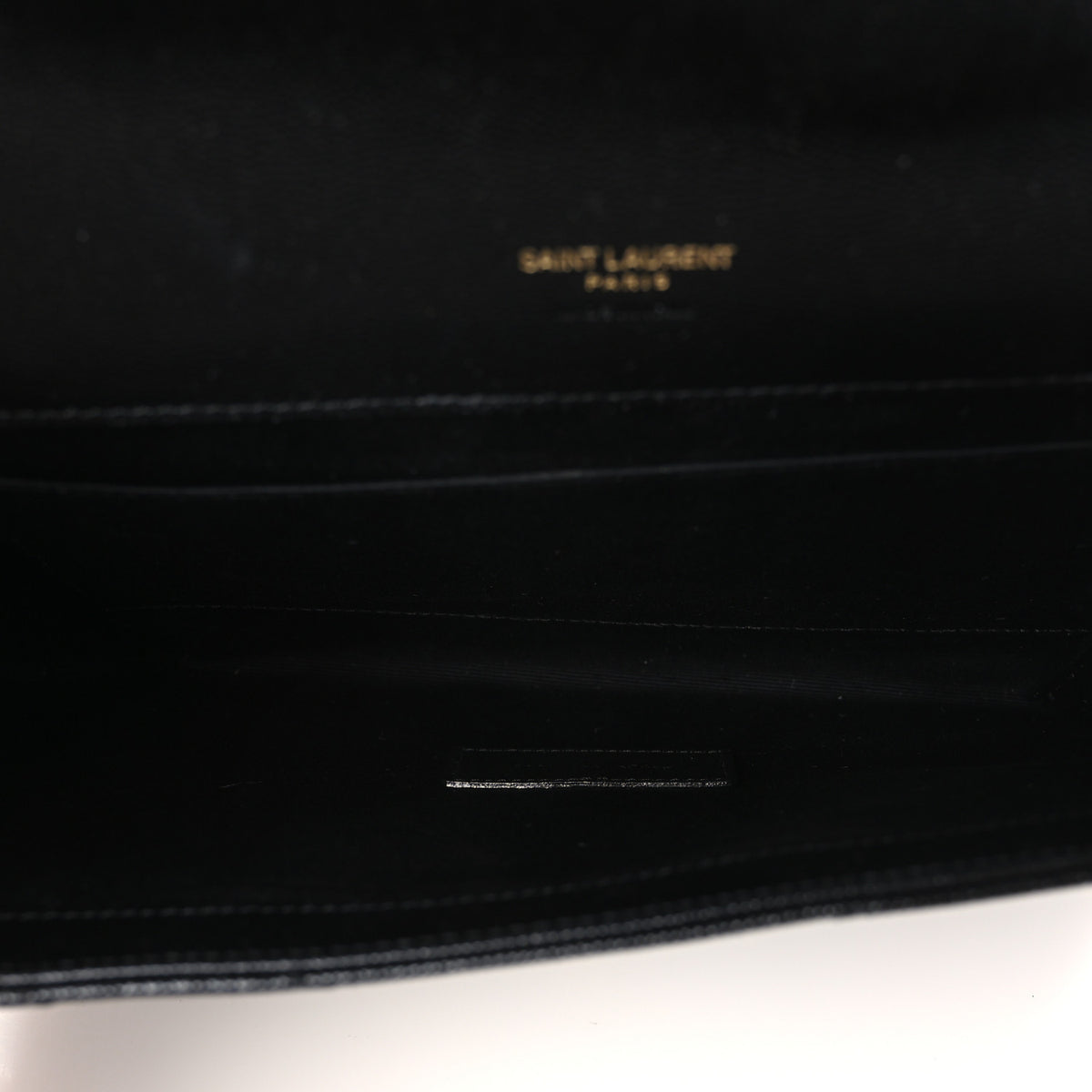 Saint Laurent Grain De Poudre Matelasse Chevron Monogram Envelope Clutch Black 5 of 10