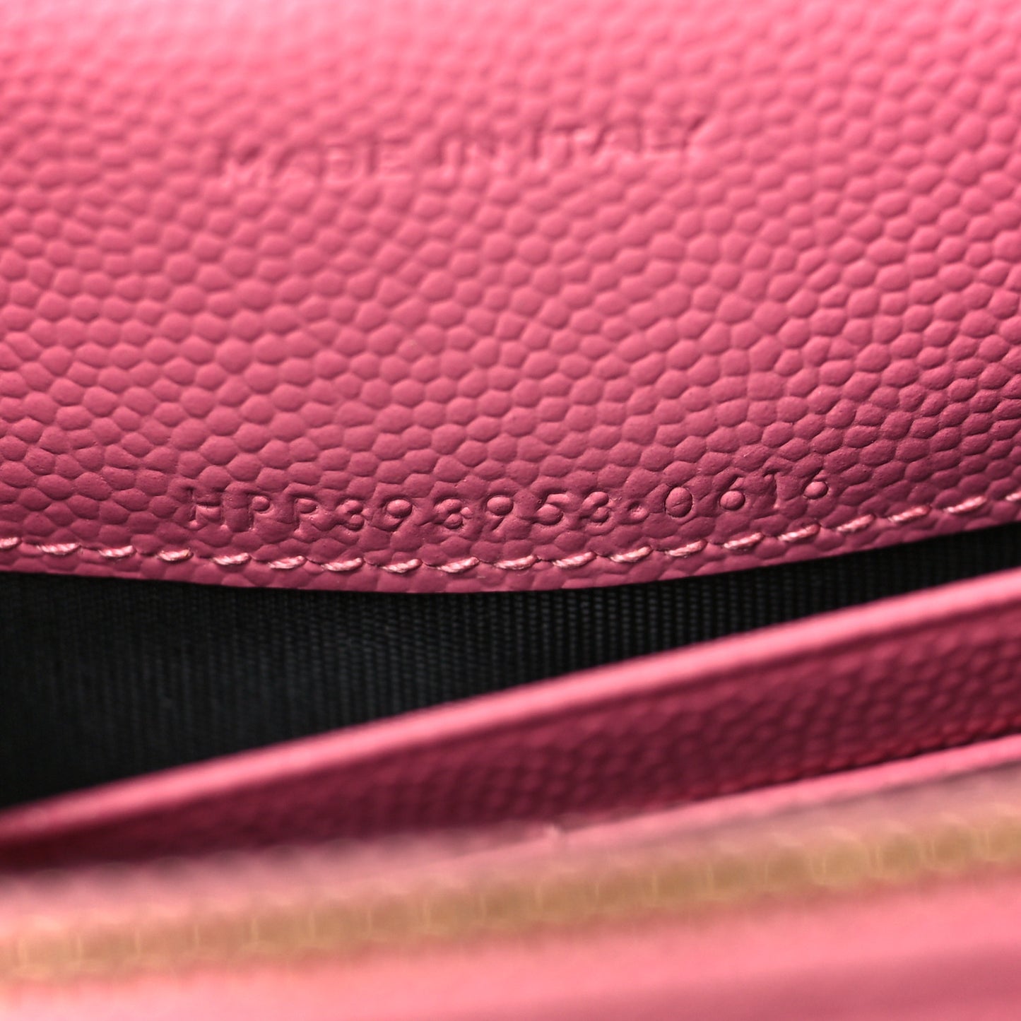 Grain De Poudre Matelasse Chevron Monogram Envelope Chain Wallet Rose Clair