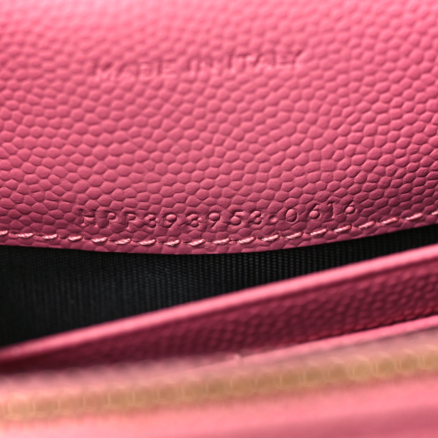 Saint Laurent Grain De Poudre Matelasse Chevron Monogram Envelope Chain Wallet Rose Clair 8 of 10