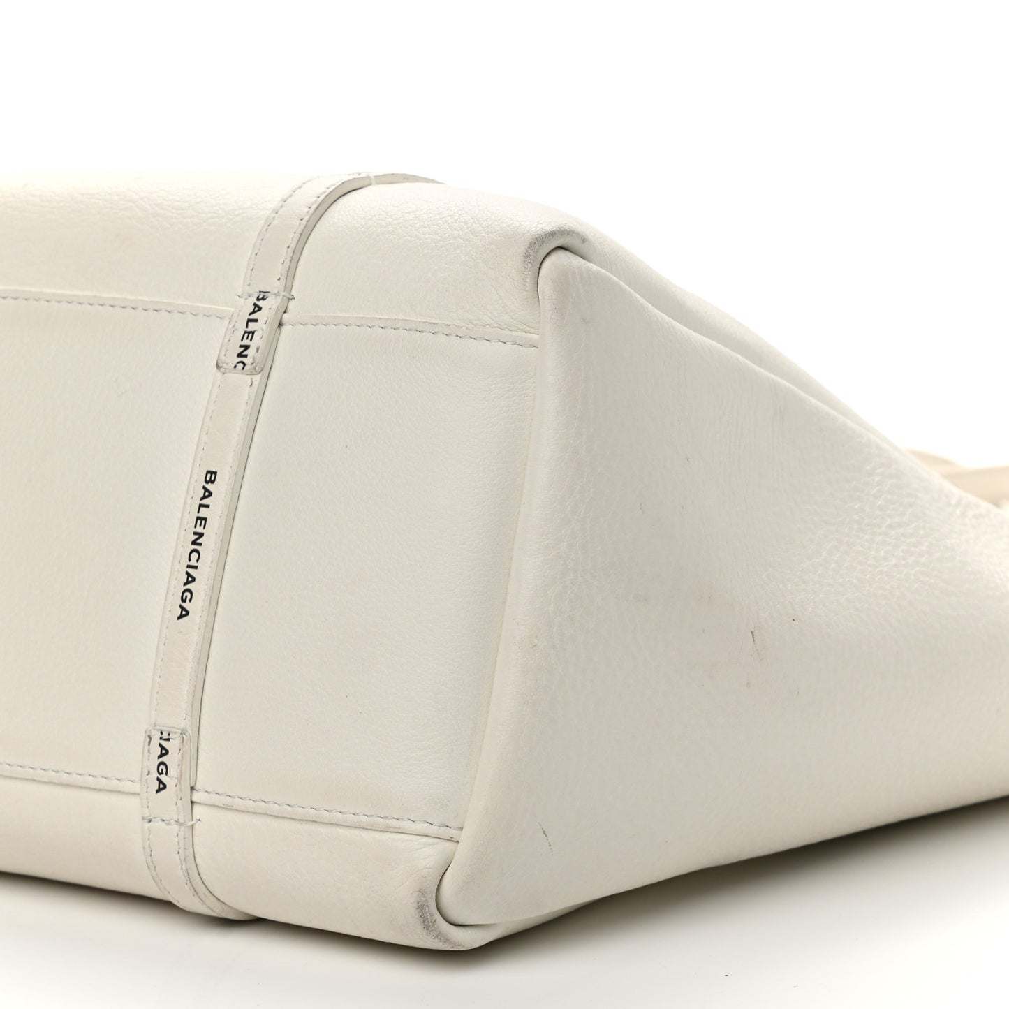 Calfskin Logo Strap Small Everyday Tote White Black