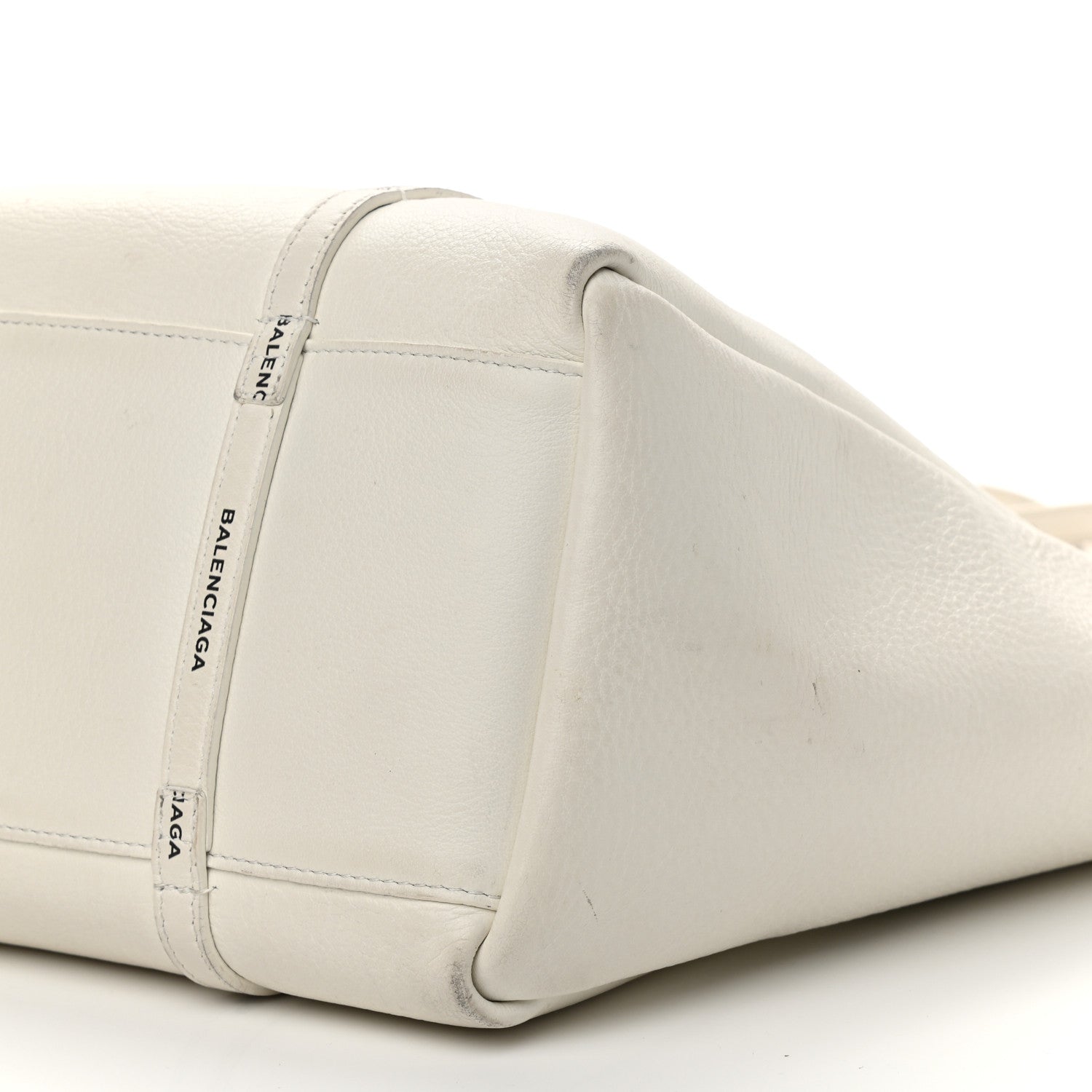 Balenciaga Calfskin Logo Strap Small Everyday Tote White Black 7 of 14