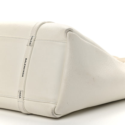Balenciaga Calfskin Logo Strap Small Everyday Tote White Black 7 of 14