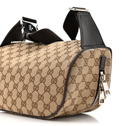 Gucci Monogram Dollar Calfskin Waist Pouch Beige Ebony Testa di Moro Marrone Scuro 9 of 10
