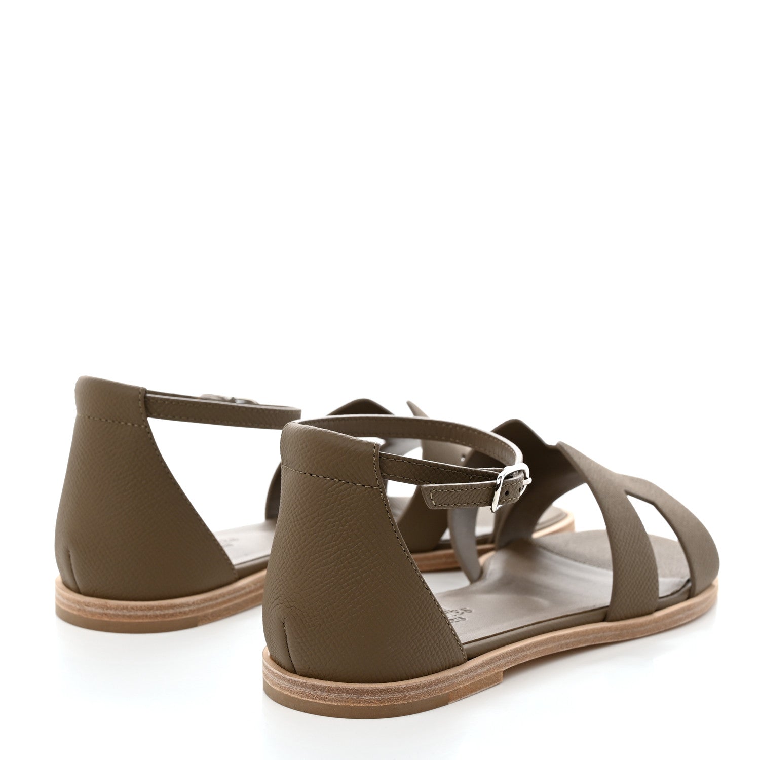 Hermes Epsom Santorini Sandals 37 Etoupe 4 of 9
