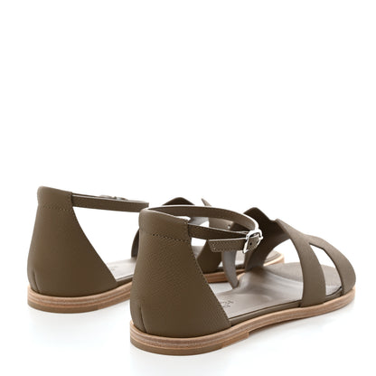 Hermes Epsom Santorini Sandals 37 Etoupe 4 of 9