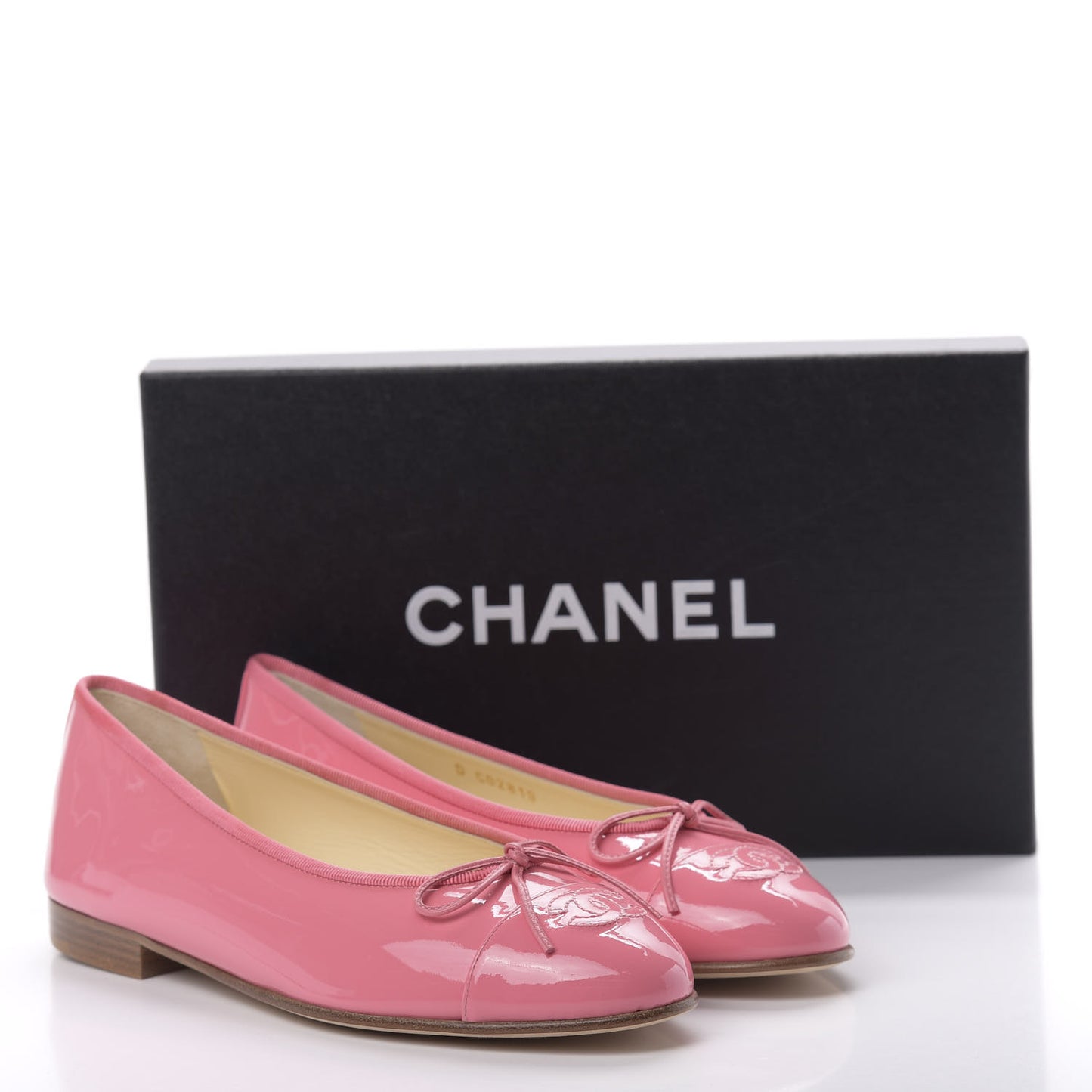Patent CC Cap Toe Ballerina Flats 37.5 Light Pink