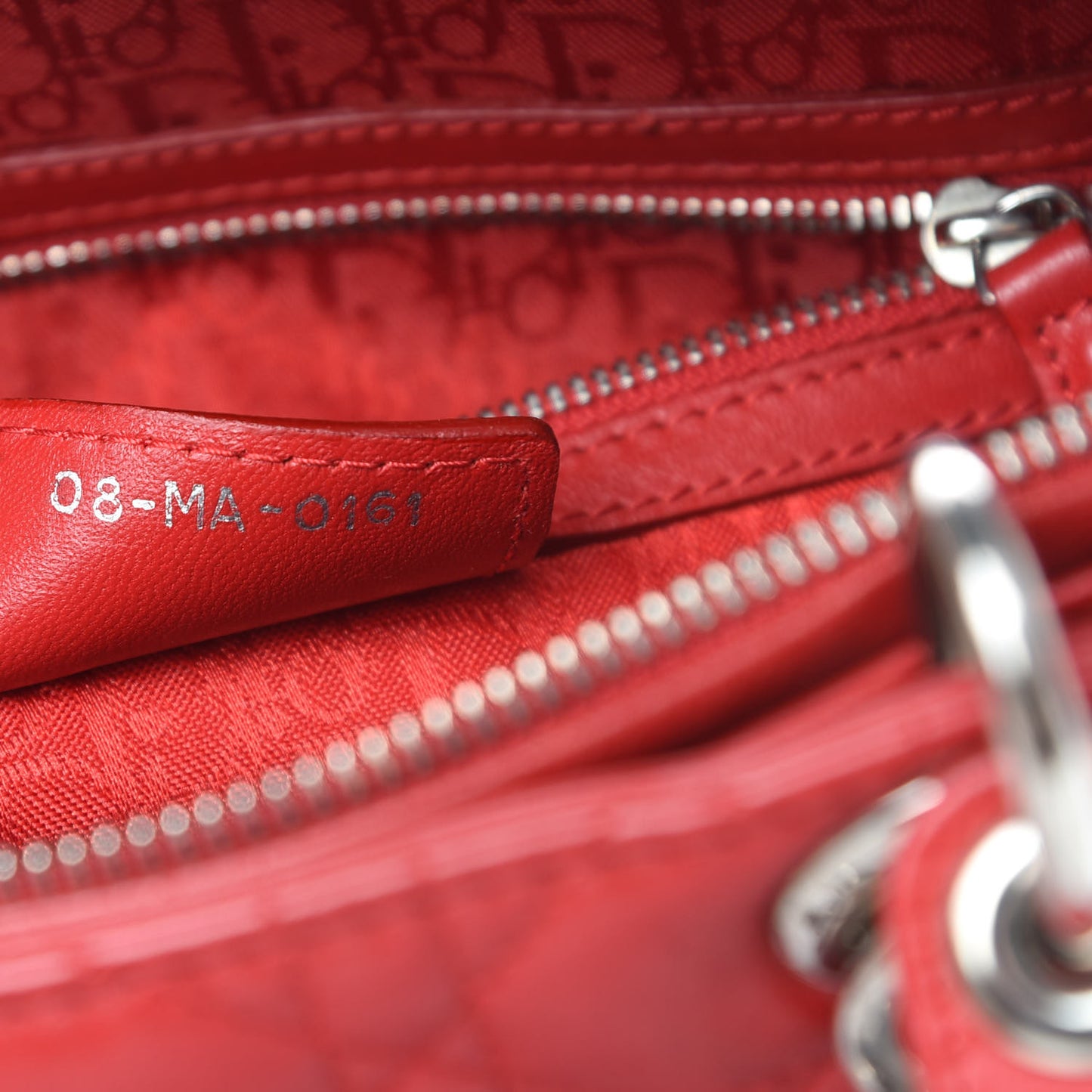 Lambskin Cannage Large Lady Dior Red