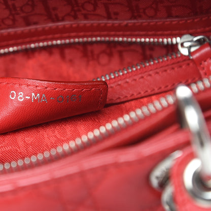 Christian Dior Lambskin Cannage Large Lady Dior Red 7 of 17